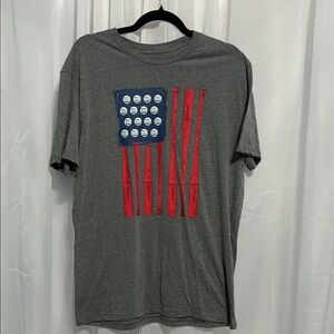 3/$20 Men's Gray T-Shirt with Baseball Flag Design
